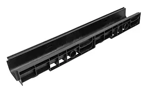 Комплект: Лоток Европартнер 100 мм с пластиковыми решетками черными Ромбы 1 метр 3